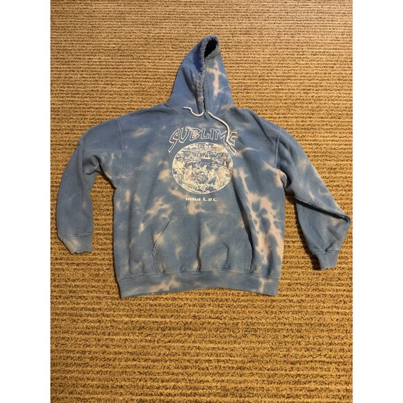 Sublime Inna L.B.C. Tie-Dye Blue Hoodie Sweatshirt LG - Picture 1 of 4